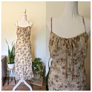 Vintage 90's cottagecore floral bias cut dress